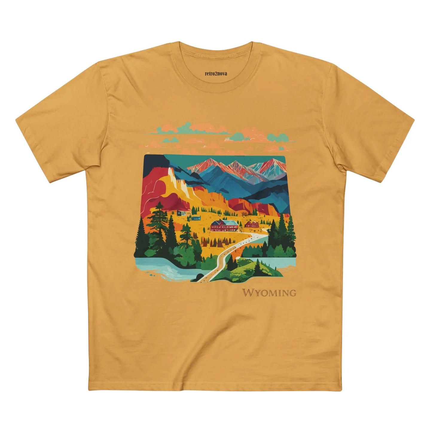 Wyoming State Shirt Unisex Premium Cotton Tee With Original Art Design Retro2Nova