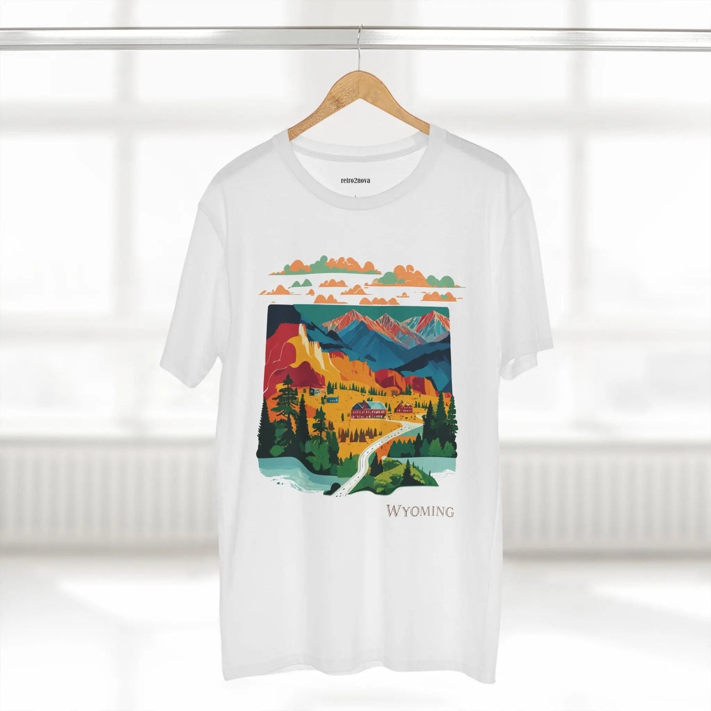 Wyoming State Shirt Unisex Premium Cotton Tee With Original Art Design Retro2Nova