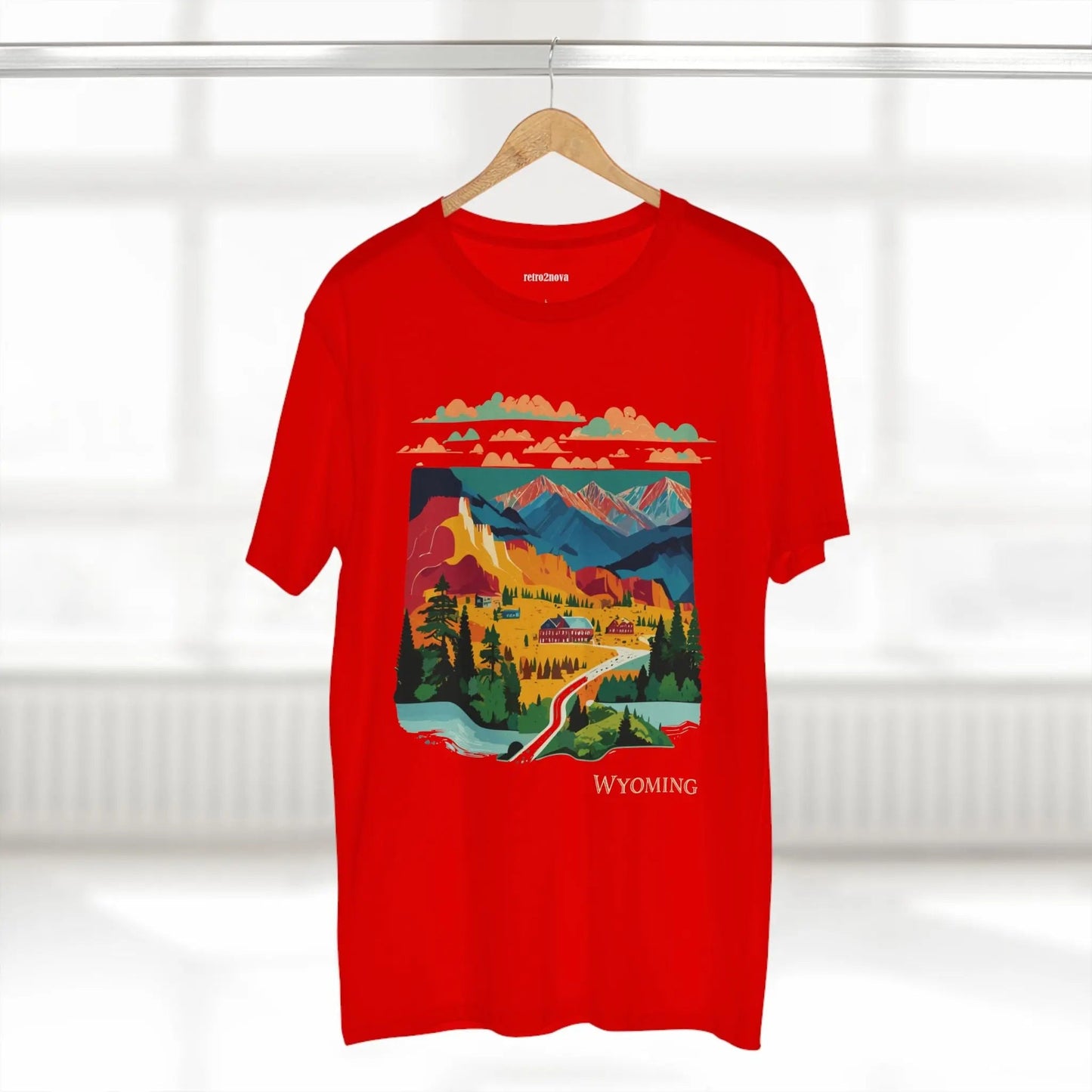 Wyoming State Shirt Unisex Premium Cotton Tee With Original Art Design Retro2Nova