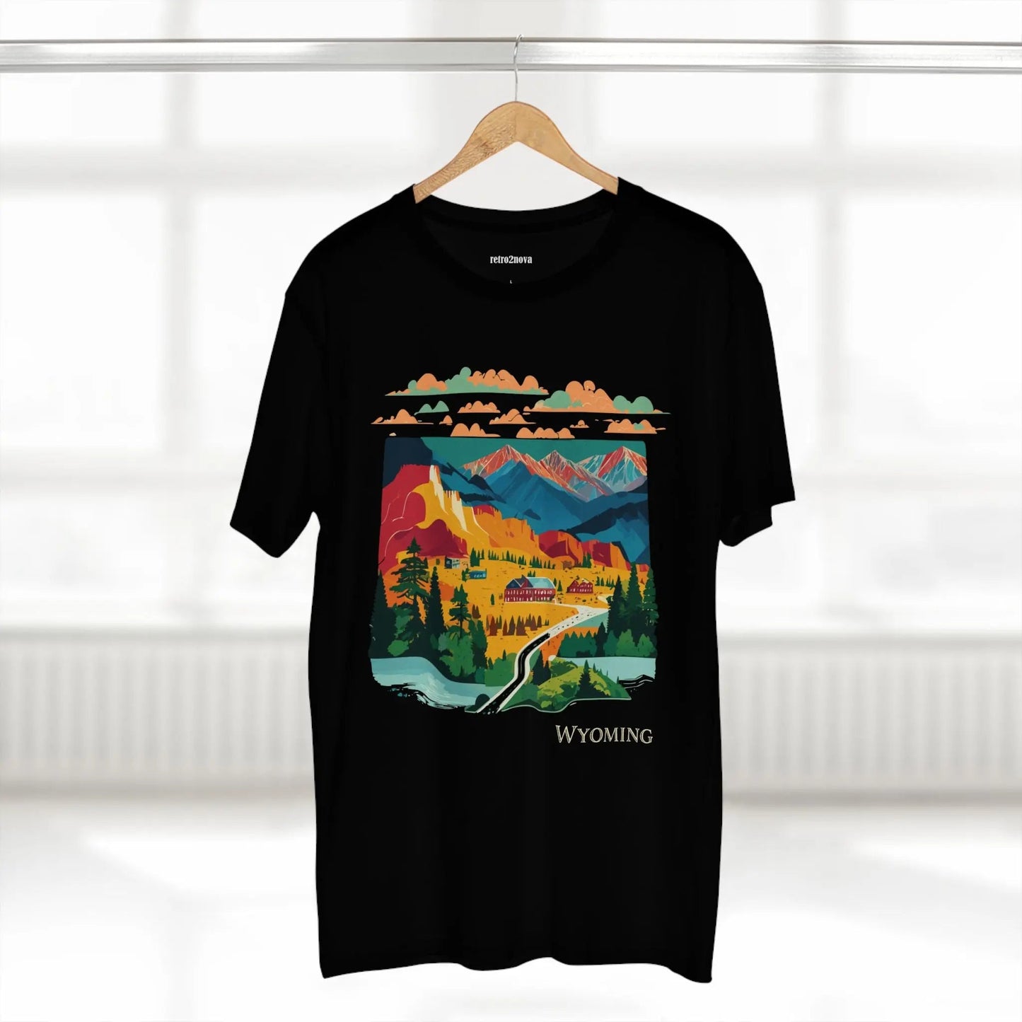 Wyoming State Shirt Unisex Premium Cotton Tee With Original Art Design Retro2Nova