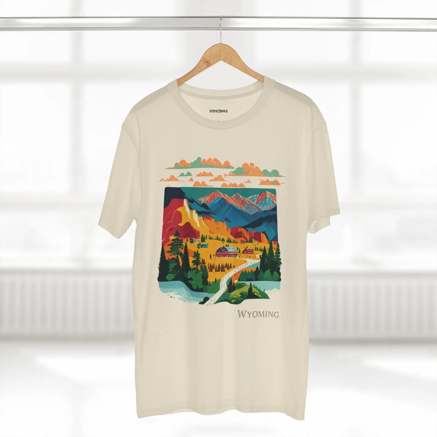 Wyoming State Shirt Unisex Premium Cotton Tee With Original Art Design Retro2Nova