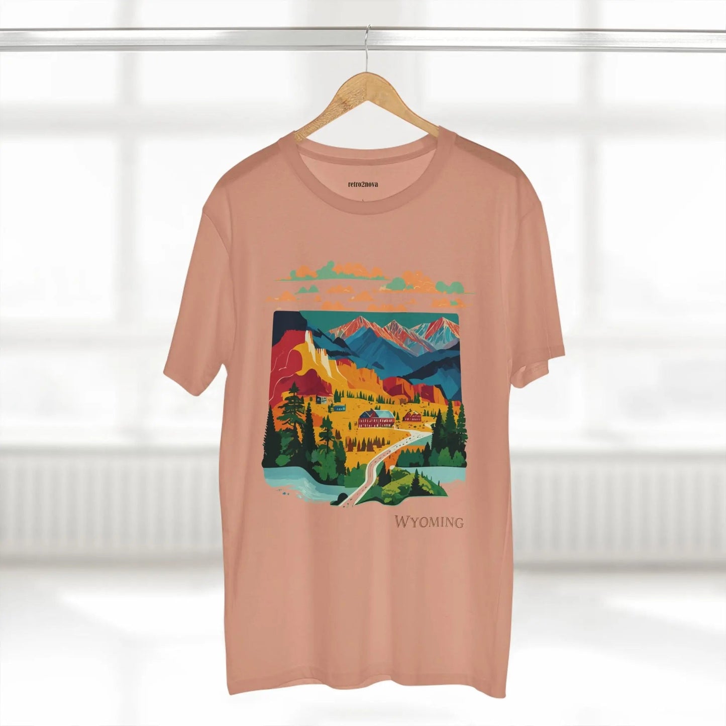 Wyoming State Shirt Unisex Premium Cotton Tee With Original Art Design Retro2Nova