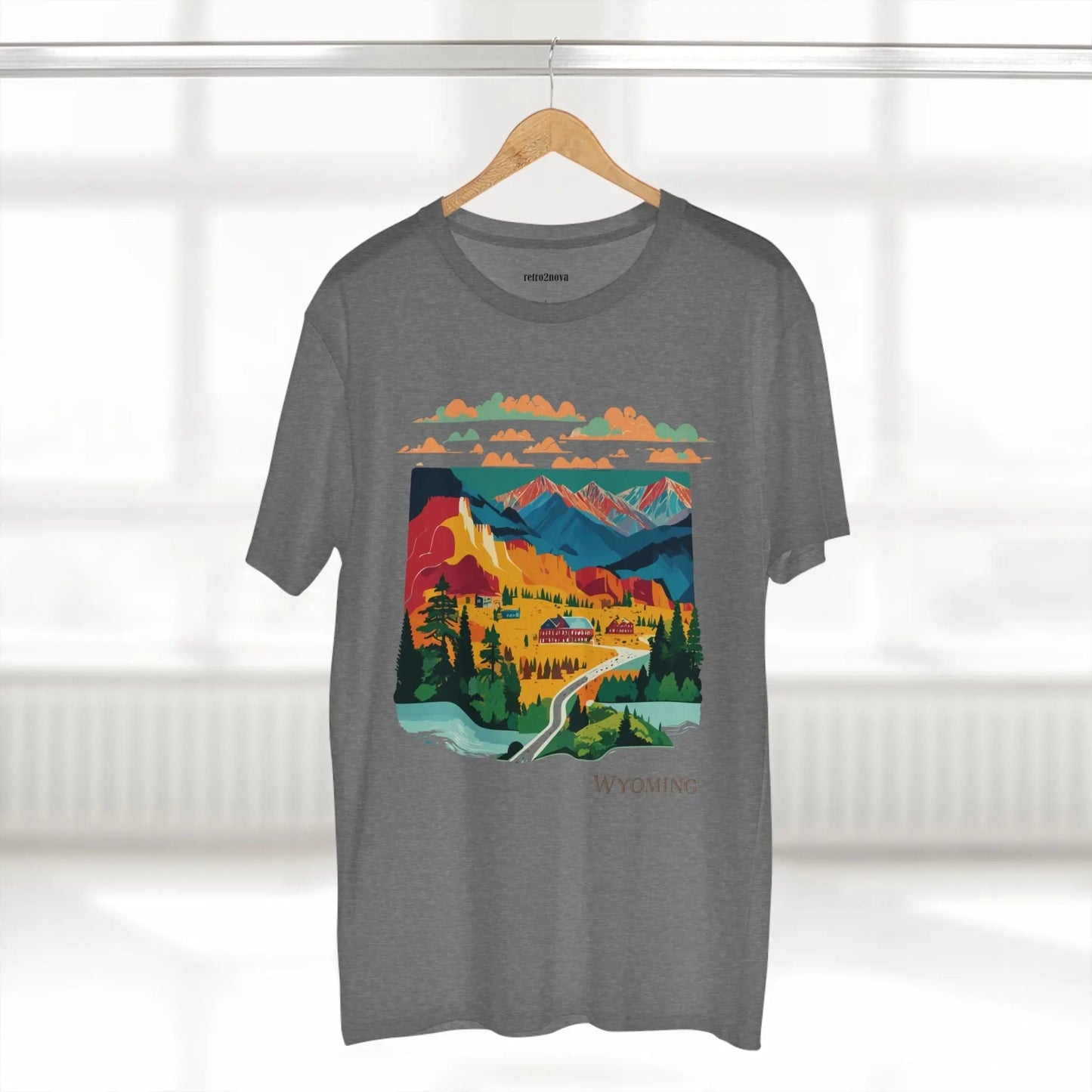 Wyoming State Shirt Unisex Premium Cotton Tee With Original Art Design Retro2Nova
