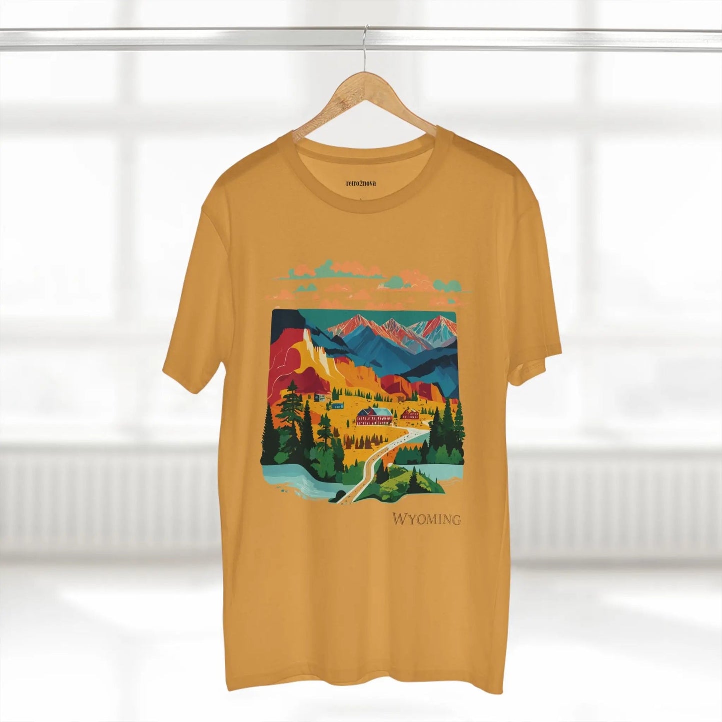 Wyoming State Shirt Unisex Premium Cotton Tee With Original Art Design Retro2Nova