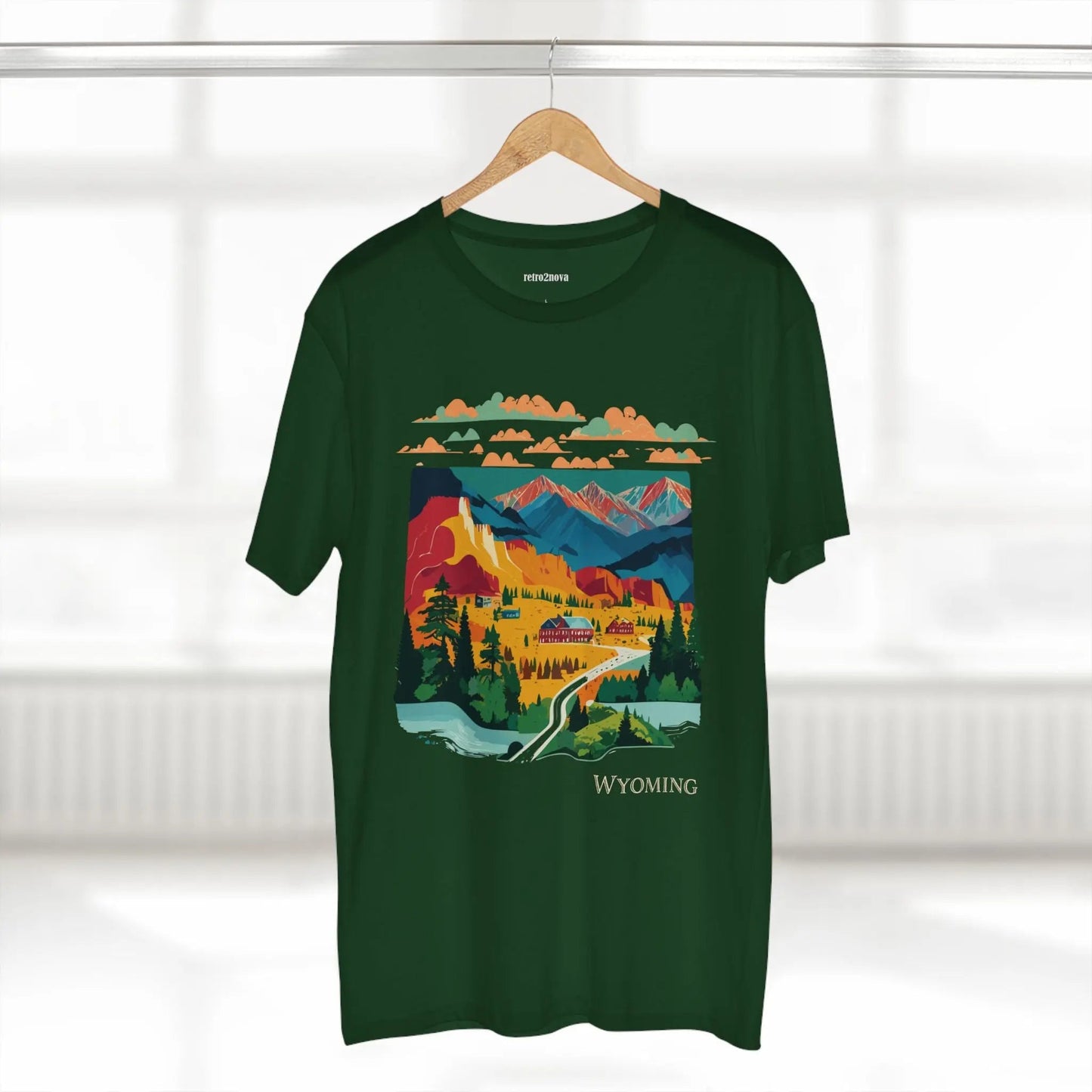 Wyoming State Shirt Unisex Premium Cotton Tee With Original Art Design Retro2Nova