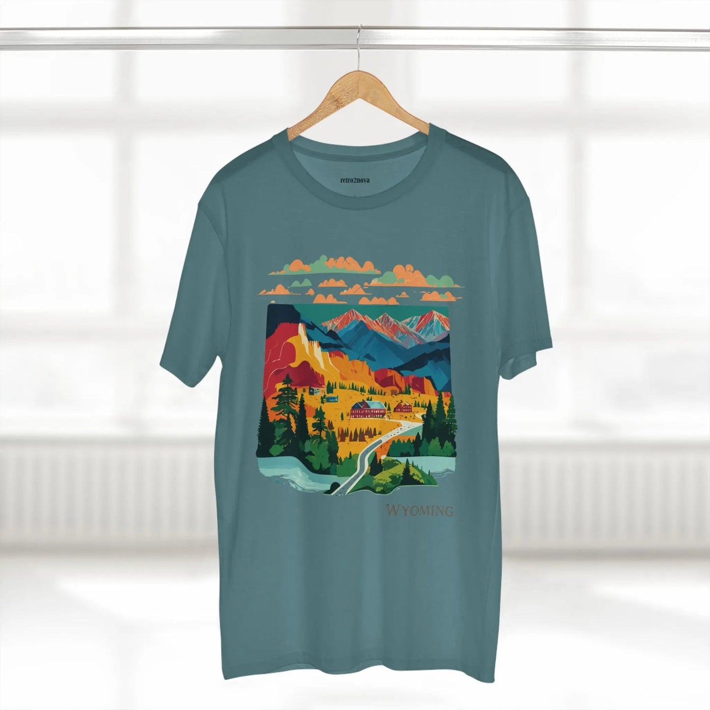 Wyoming State Shirt Unisex Premium Cotton Tee With Original Art Design Retro2Nova