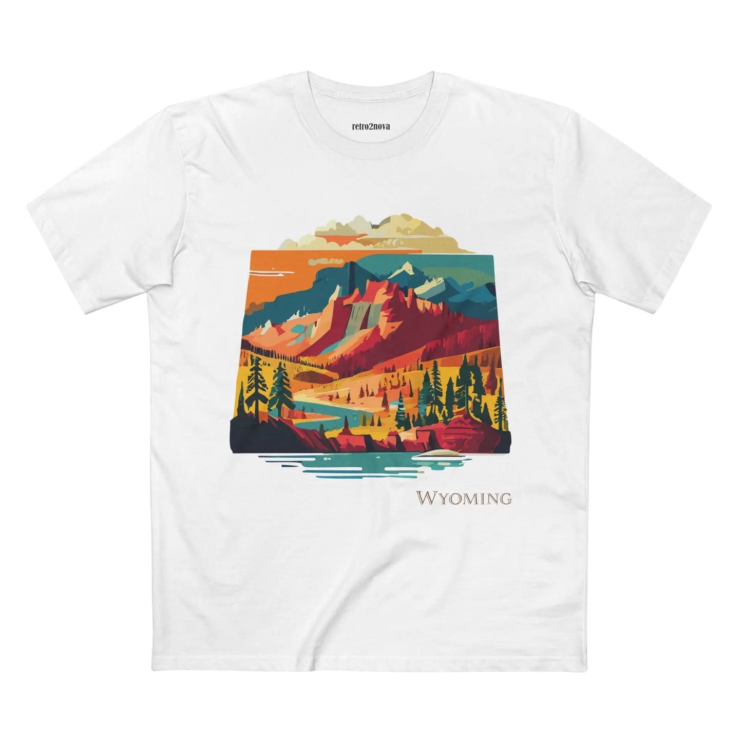 Wyoming State Shirt Unisex Premium Cotton Tee With Original Art Design Retro2Nova