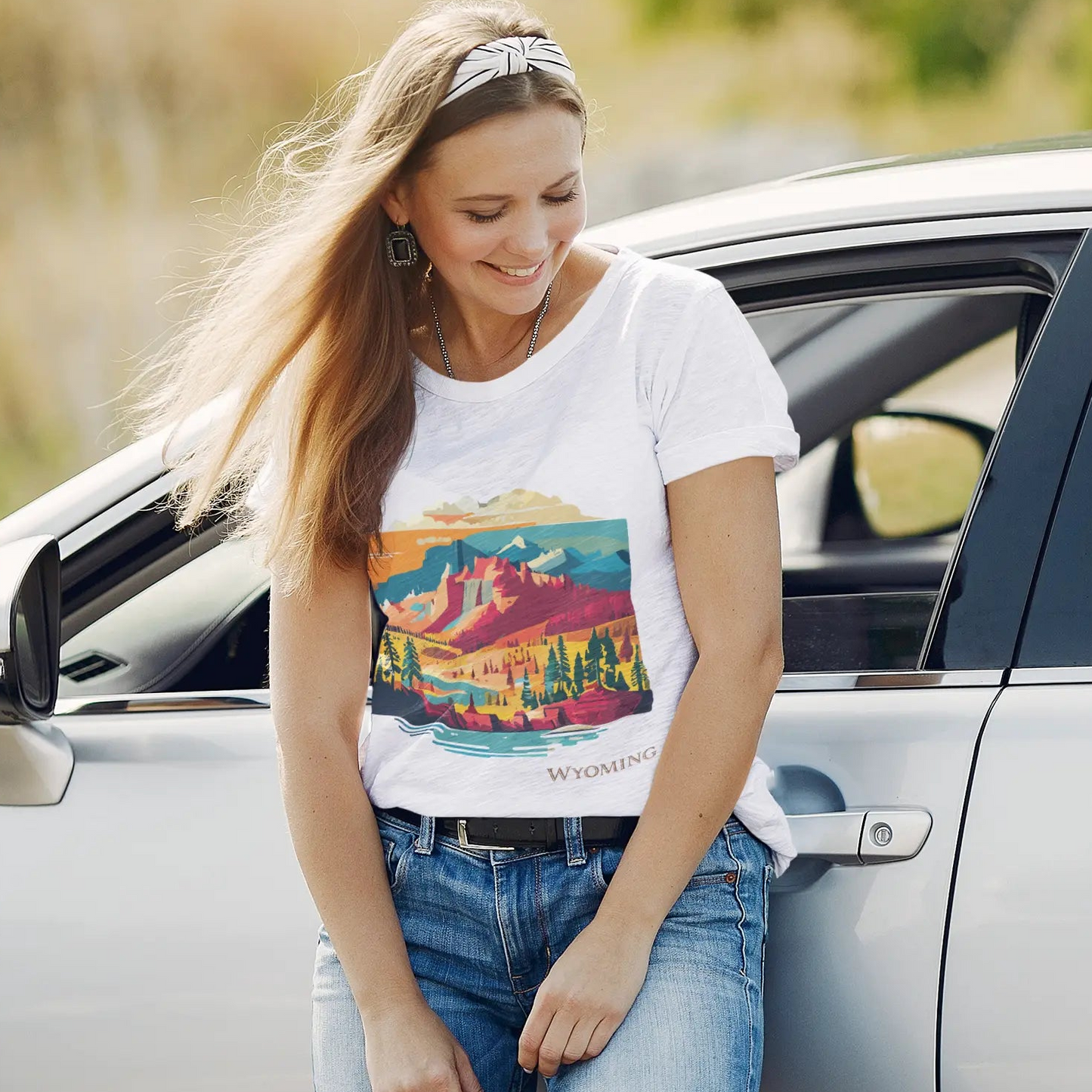 Wyoming State Shirt Unisex Premium Cotton Tee With Original Art Design Retro2Nova