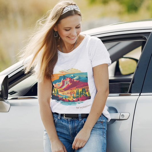Wyoming State Graphic Unisex 100 Cotton Tee 149