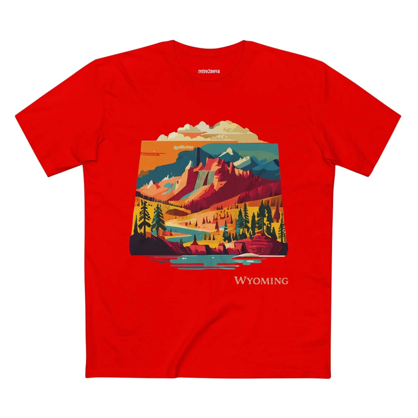 Wyoming State Shirt Unisex Premium Cotton Tee With Original Art Design Retro2Nova