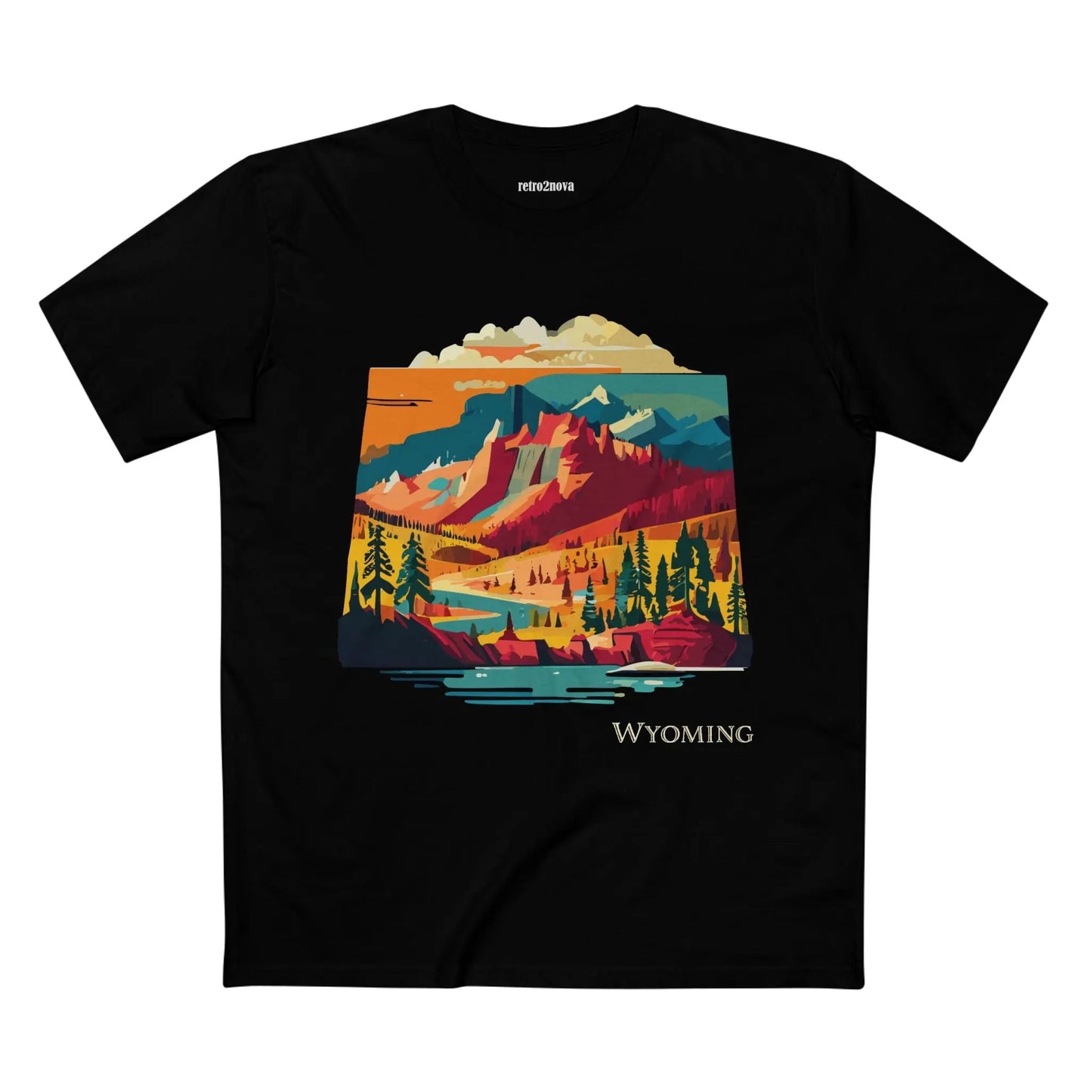 Wyoming State Shirt Unisex Premium Cotton Tee With Original Art Design Retro2Nova