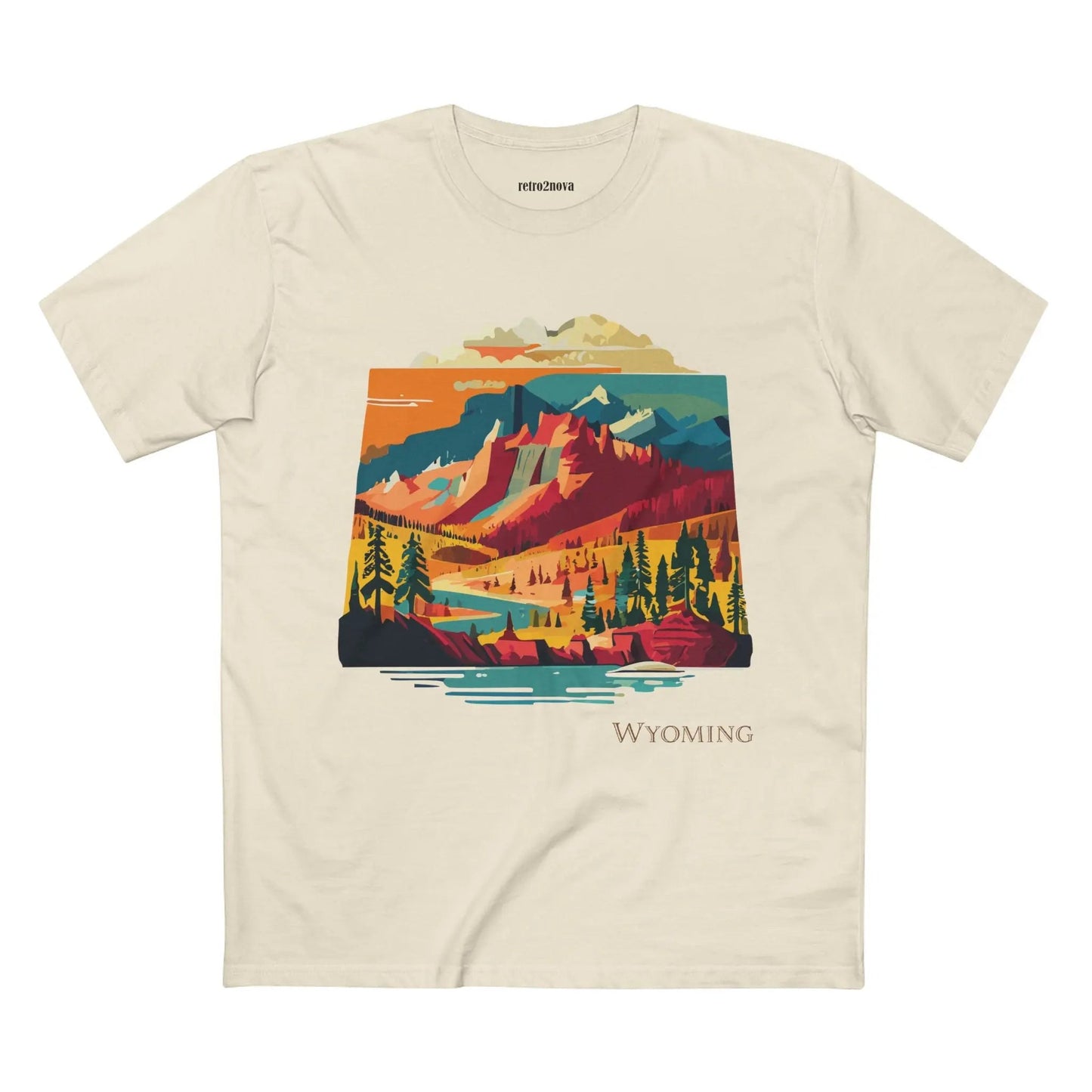 Wyoming State Shirt Unisex Premium Cotton Tee With Original Art Design Retro2Nova