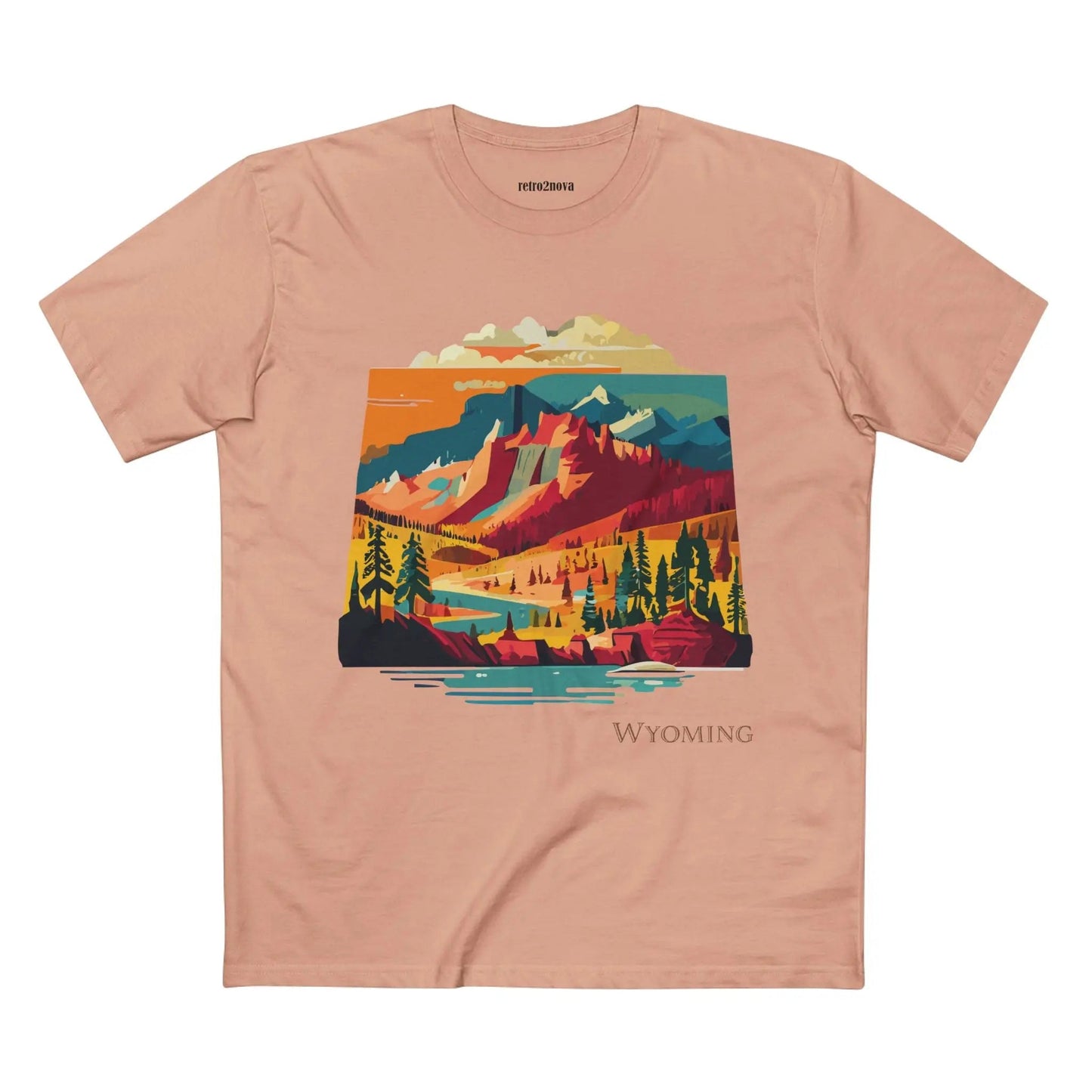 Wyoming State Shirt Unisex Premium Cotton Tee With Original Art Design Retro2Nova