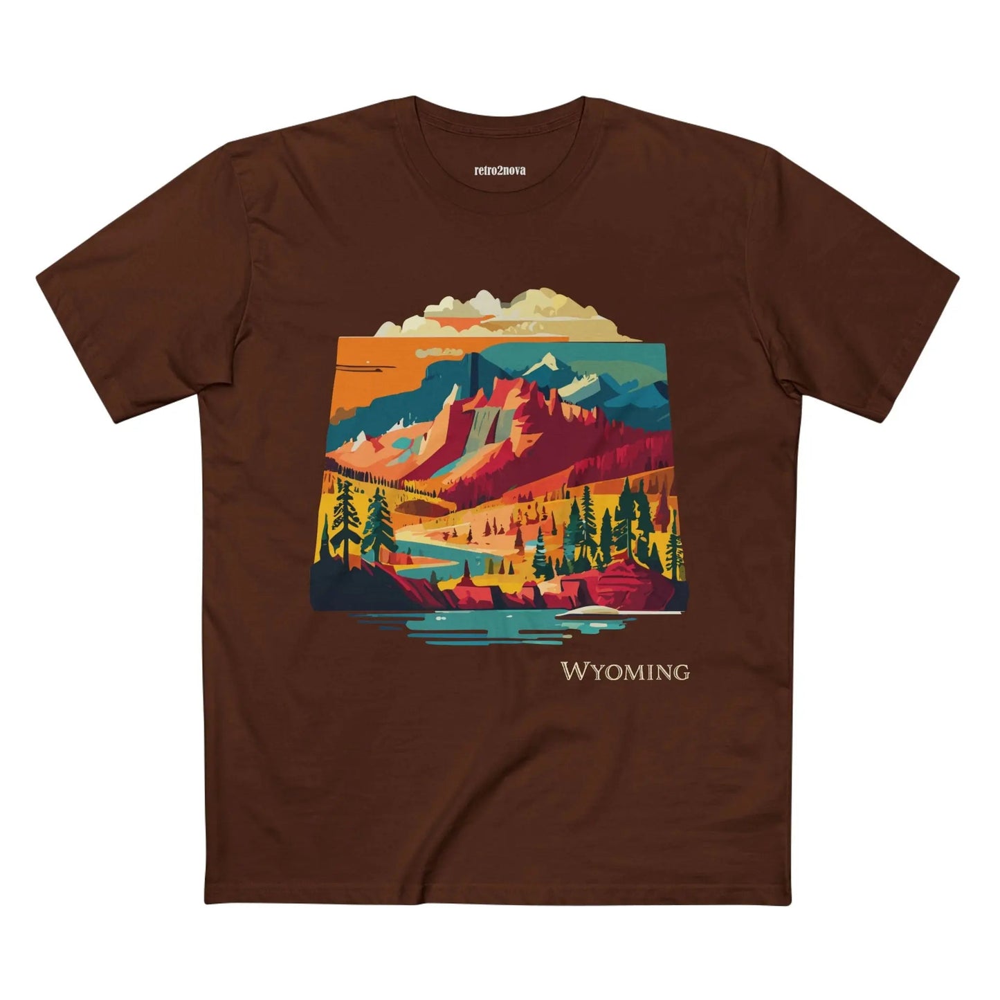 Wyoming State Shirt Unisex Premium Cotton Tee With Original Art Design Retro2Nova