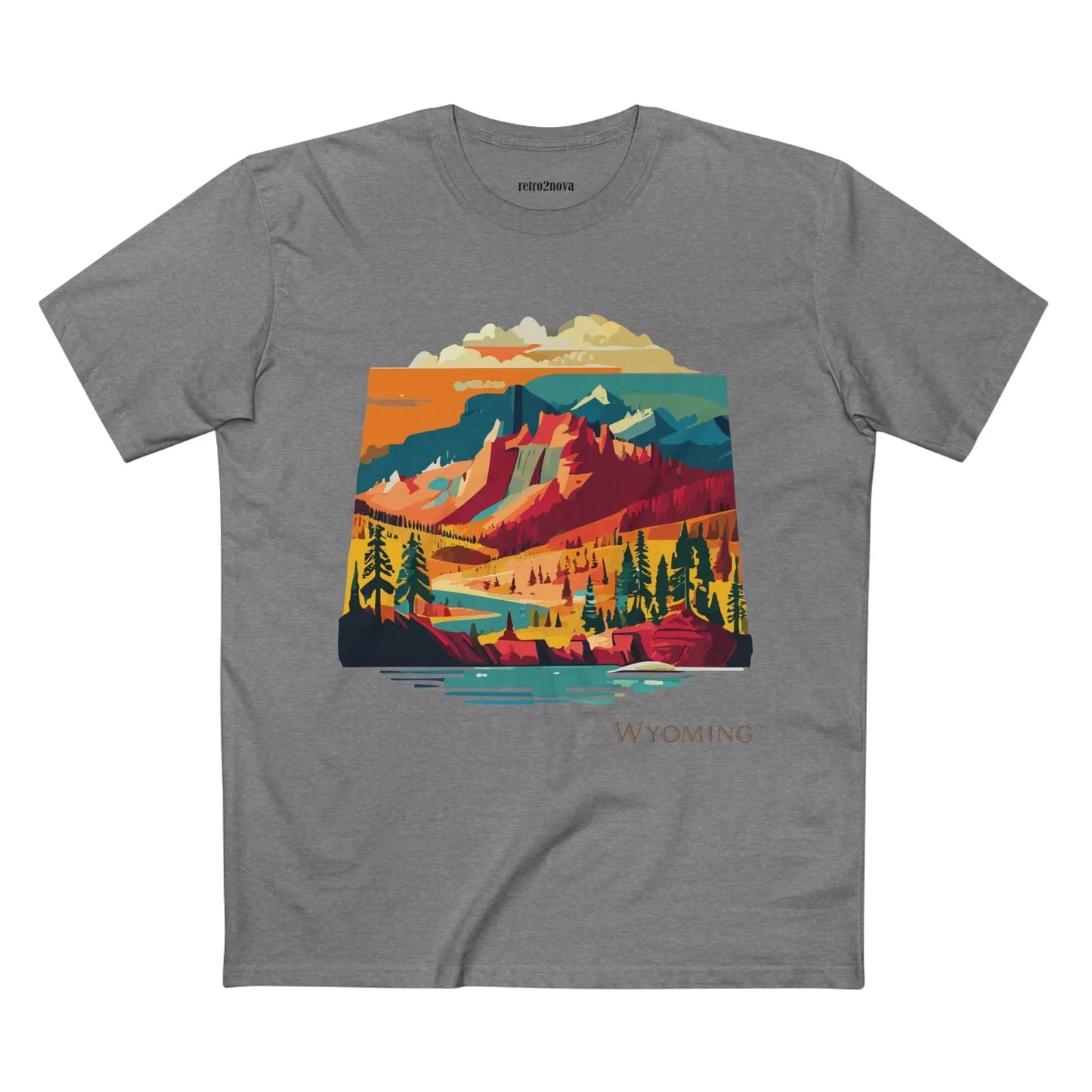 Wyoming State Shirt Unisex Premium Cotton Tee With Original Art Design Retro2Nova