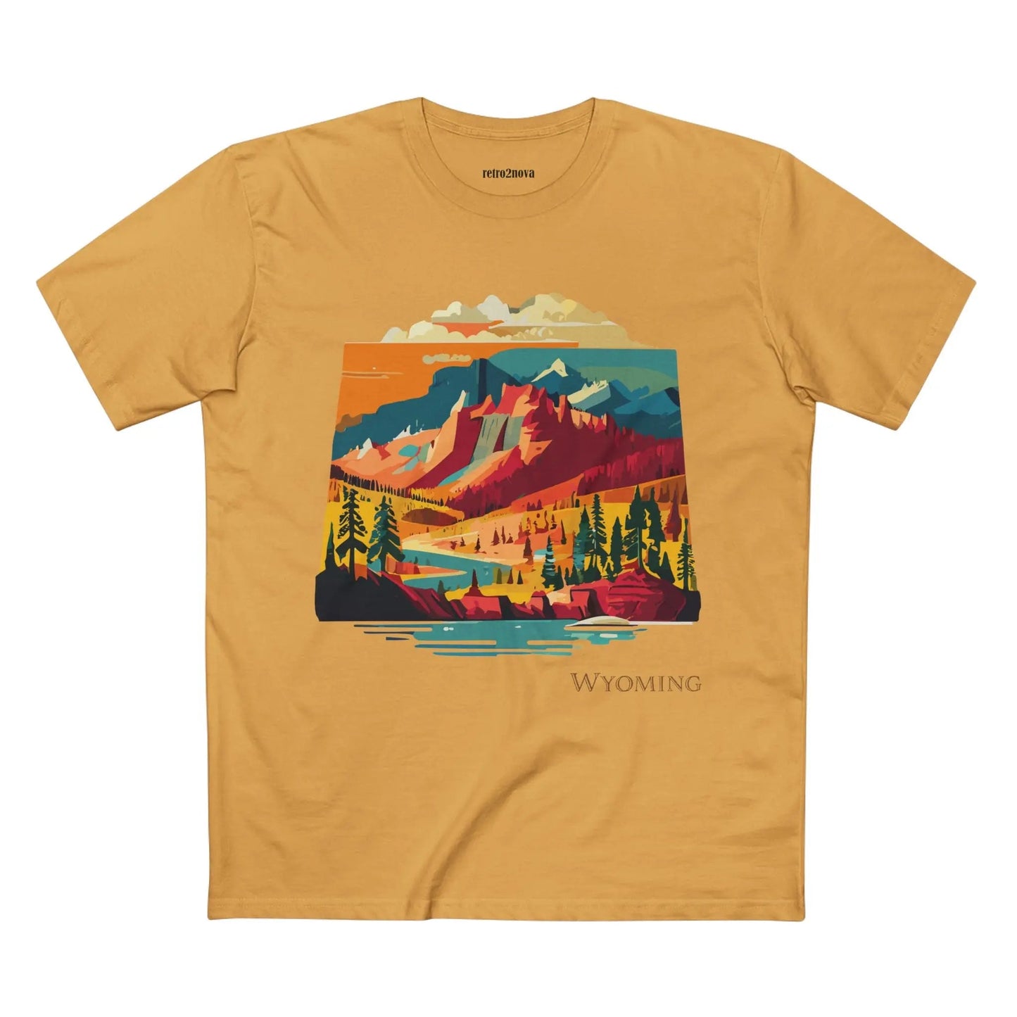 Wyoming State Shirt Unisex Premium Cotton Tee With Original Art Design Retro2Nova