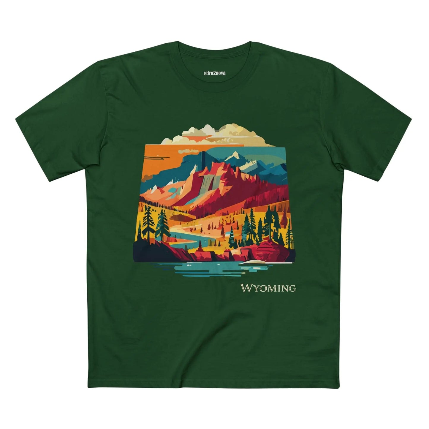 Wyoming State Shirt Unisex Premium Cotton Tee With Original Art Design Retro2Nova
