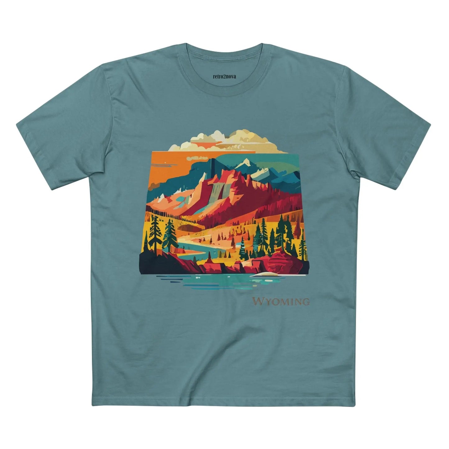 Wyoming State Shirt Unisex Premium Cotton Tee With Original Art Design Retro2Nova