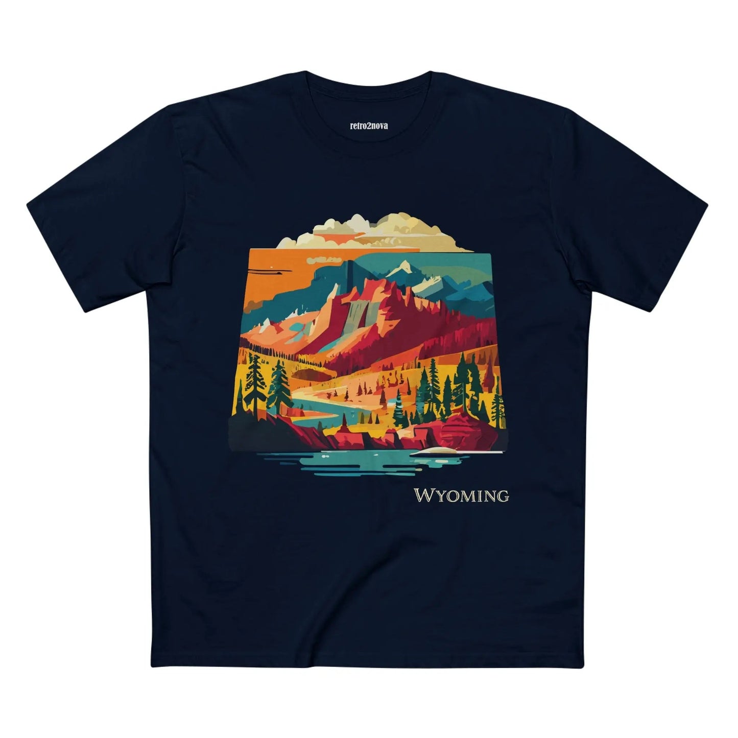 Wyoming State Shirt Unisex Premium Cotton Tee With Original Art Design Retro2Nova