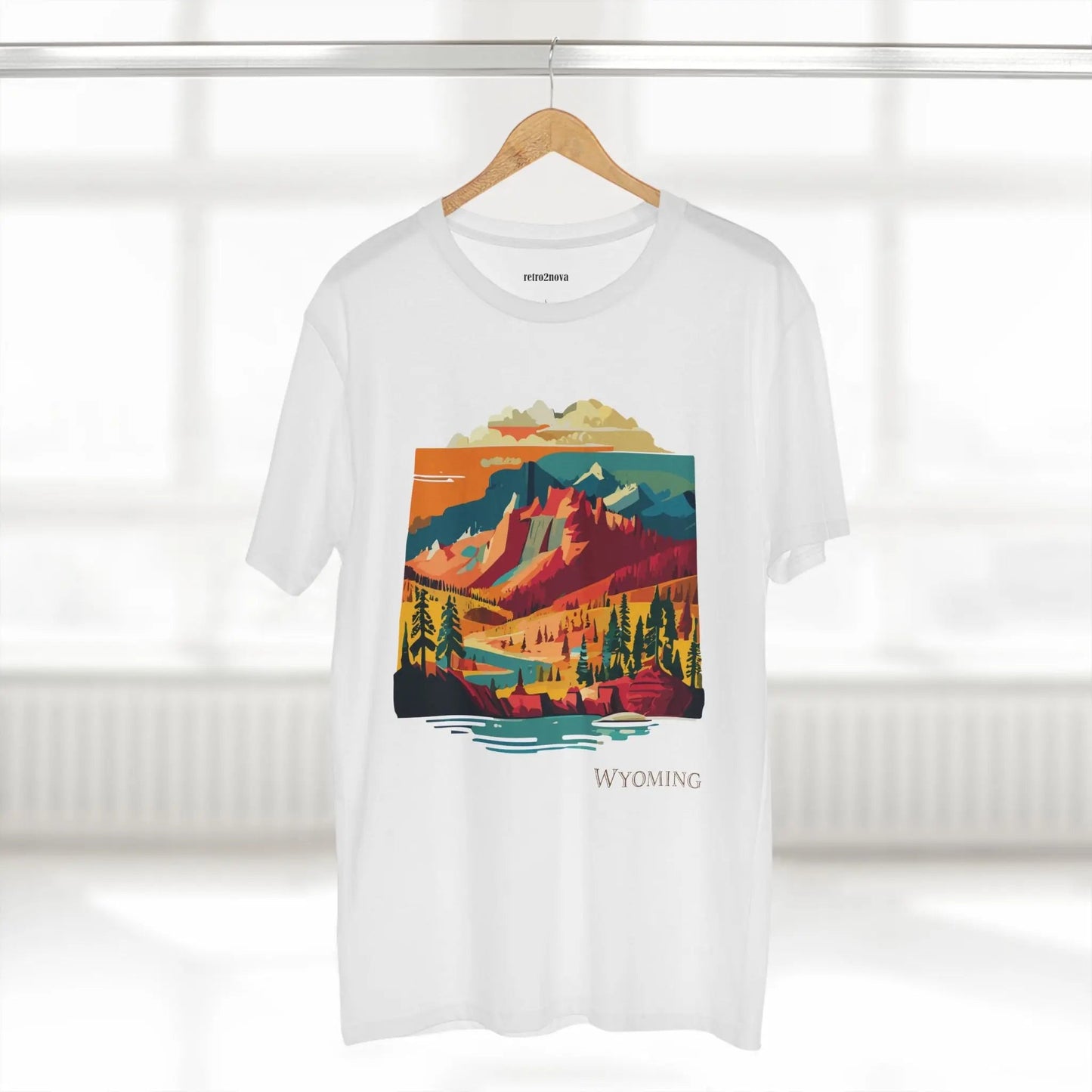 Wyoming State Shirt Unisex Premium Cotton Tee With Original Art Design Retro2Nova