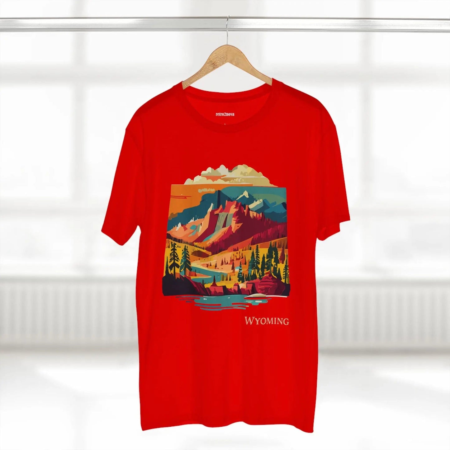 Wyoming State Shirt Unisex Premium Cotton Tee With Original Art Design Retro2Nova