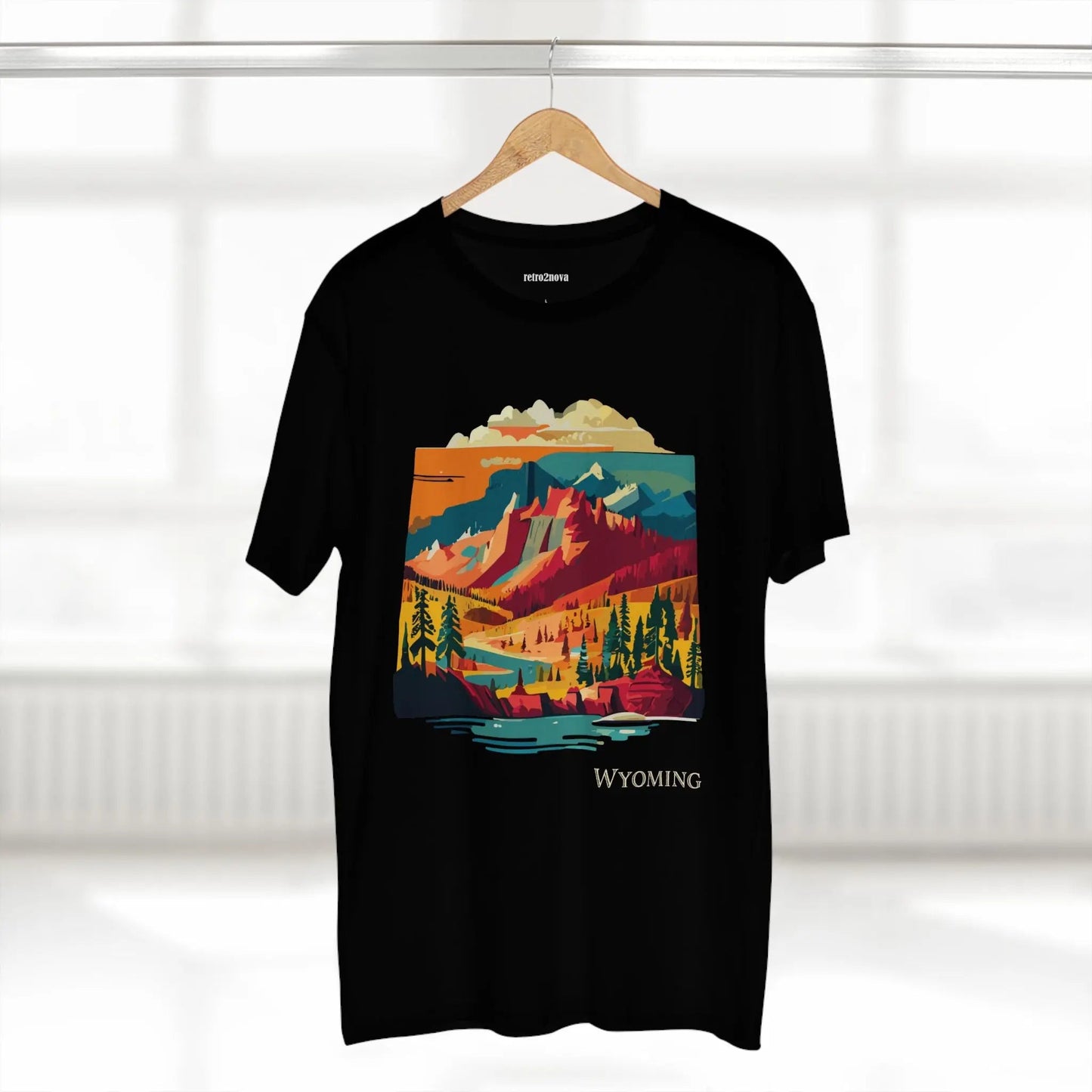 Wyoming State Shirt Unisex Premium Cotton Tee With Original Art Design Retro2Nova