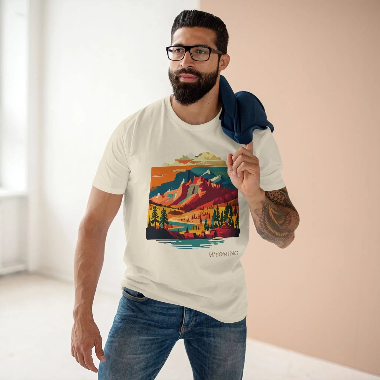 Wyoming State Shirt Unisex Premium Cotton Tee With Original Art Design Retro2Nova