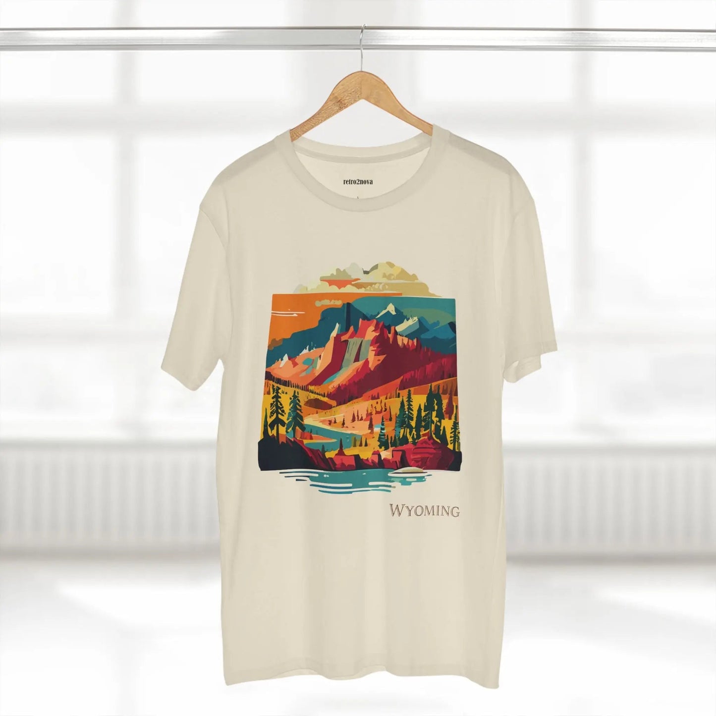 Wyoming State Shirt Unisex Premium Cotton Tee With Original Art Design Retro2Nova