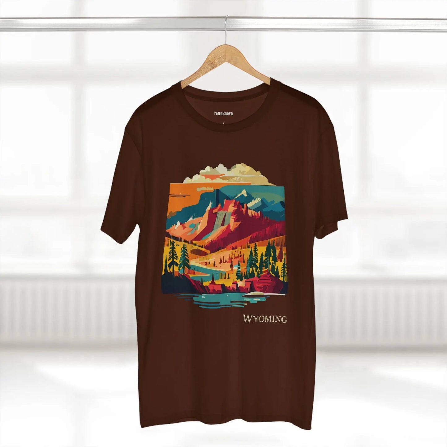 Wyoming State Shirt Unisex Premium Cotton Tee With Original Art Design Retro2Nova
