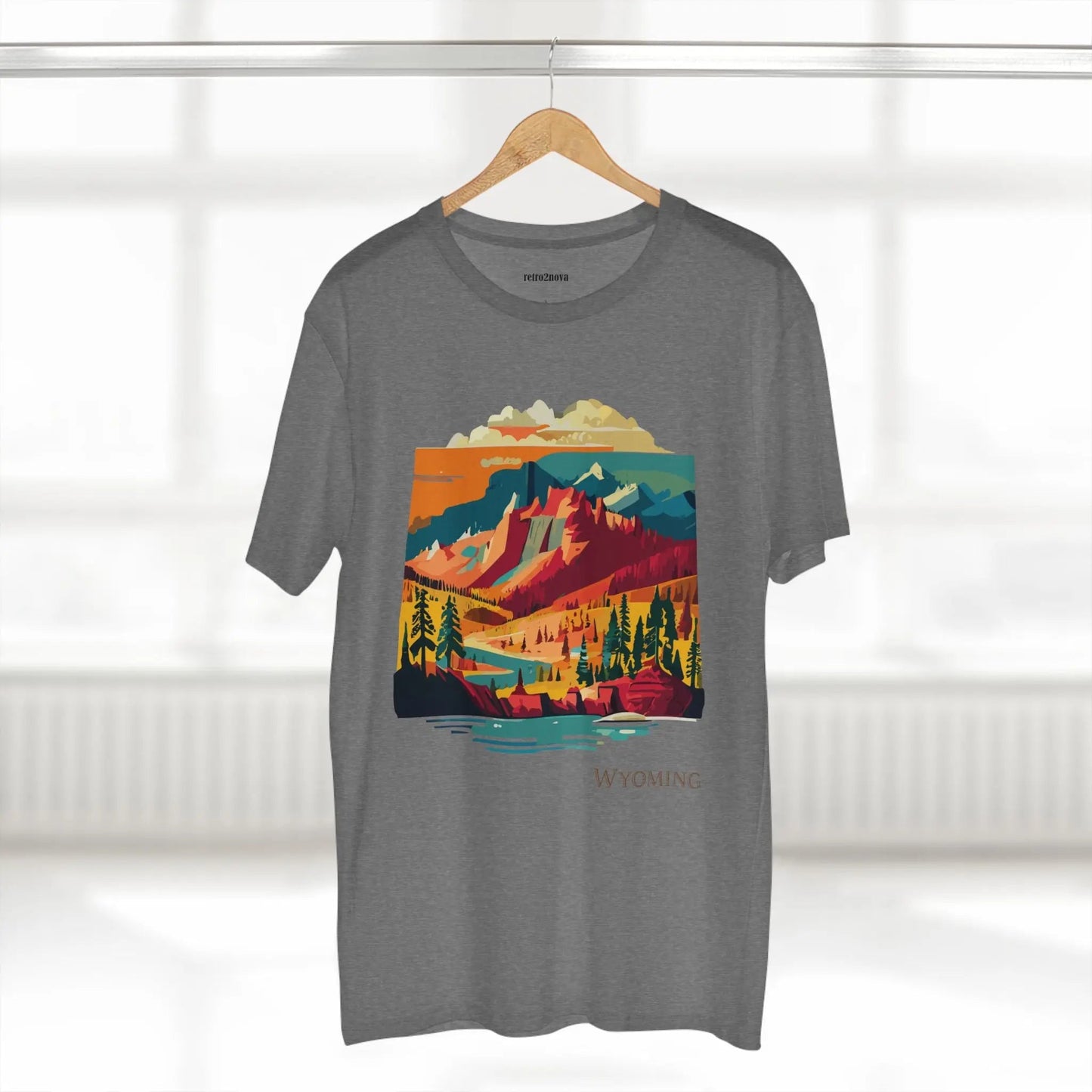 Wyoming State Shirt Unisex Premium Cotton Tee With Original Art Design Retro2Nova