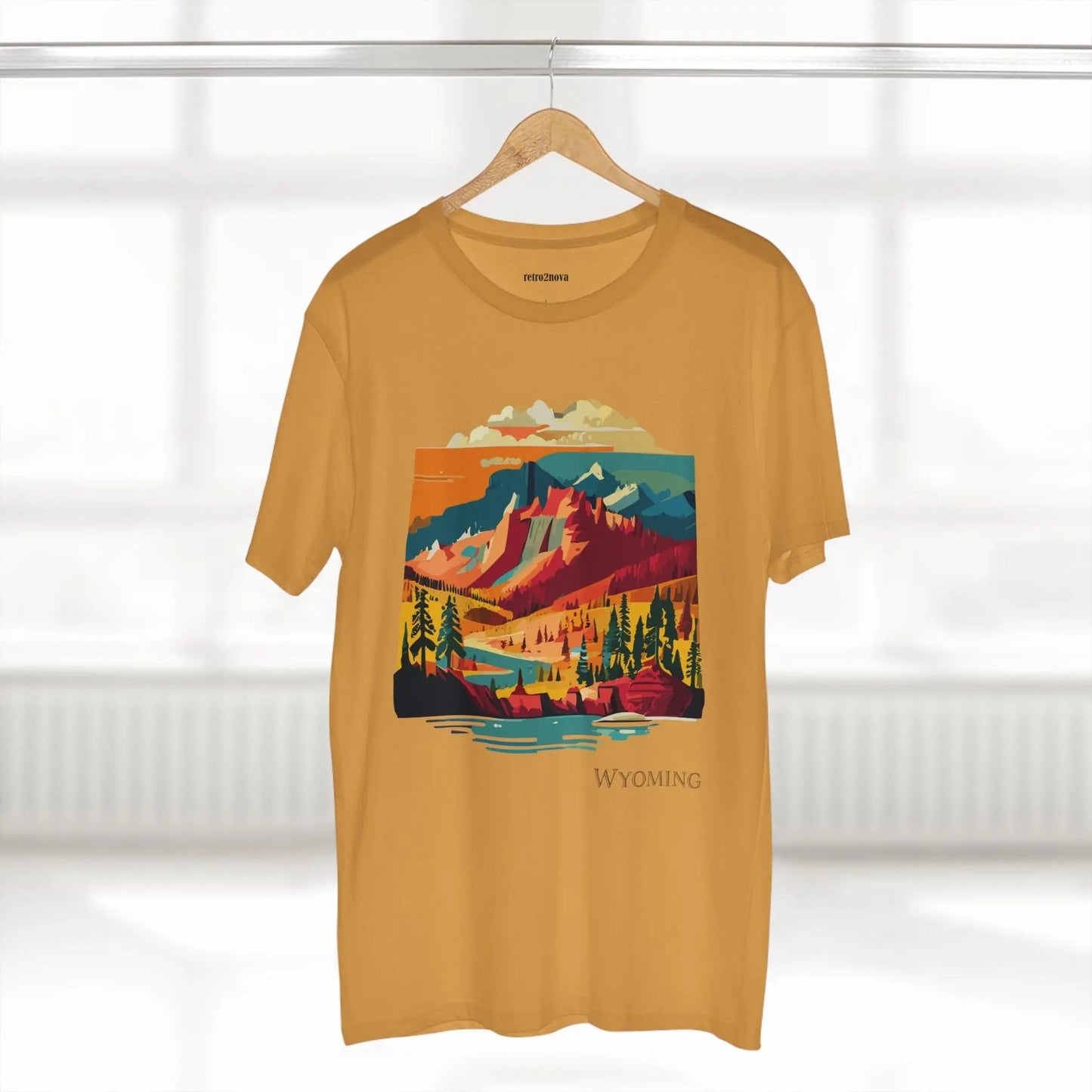 Wyoming State Shirt Unisex Premium Cotton Tee With Original Art Design Retro2Nova