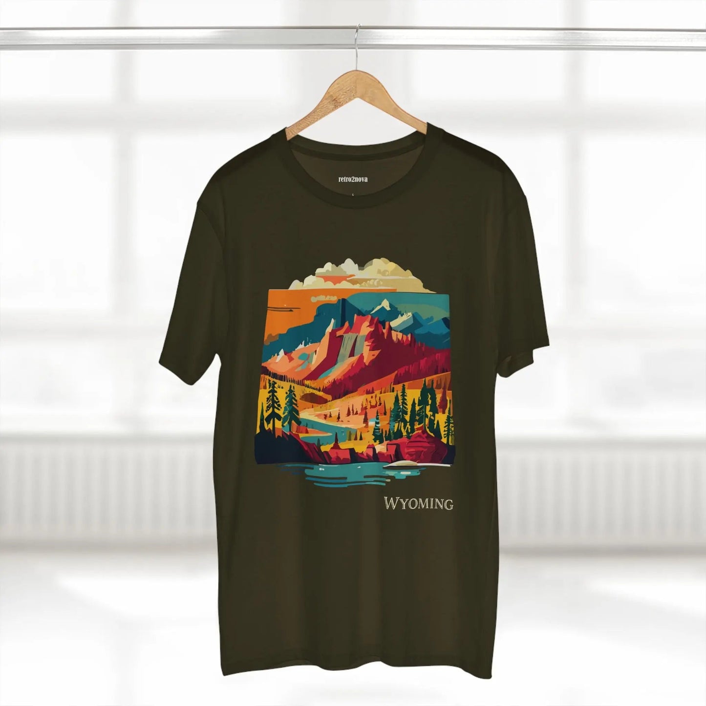 Wyoming State Shirt Unisex Premium Cotton Tee With Original Art Design Retro2Nova