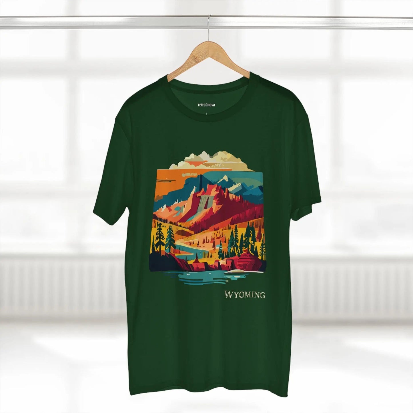 Wyoming State Shirt Unisex Premium Cotton Tee With Original Art Design Retro2Nova