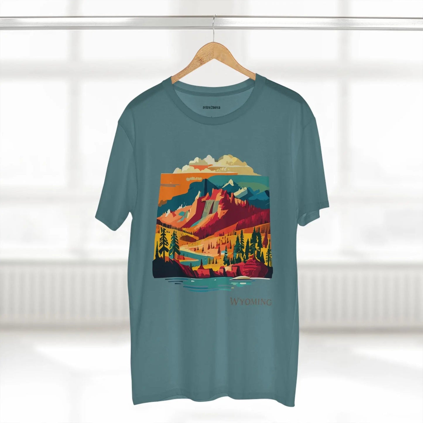 Wyoming State Shirt Unisex Premium Cotton Tee With Original Art Design Retro2Nova