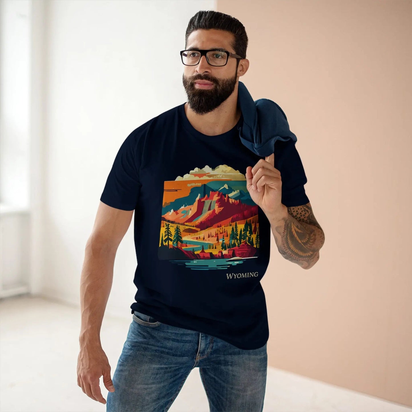 Wyoming State Shirt Unisex Premium Cotton Tee With Original Art Design Retro2Nova