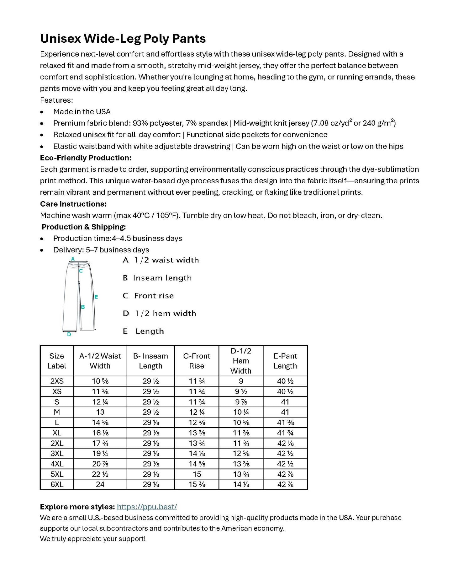 花卉印花男女通用闊腿褲 21