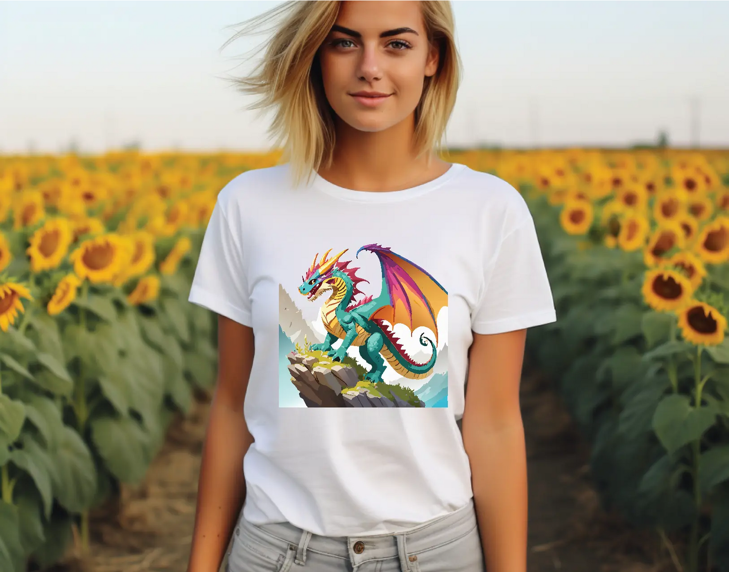 Dragon Graphic Unisex 100 Cotton Staple Tee 28