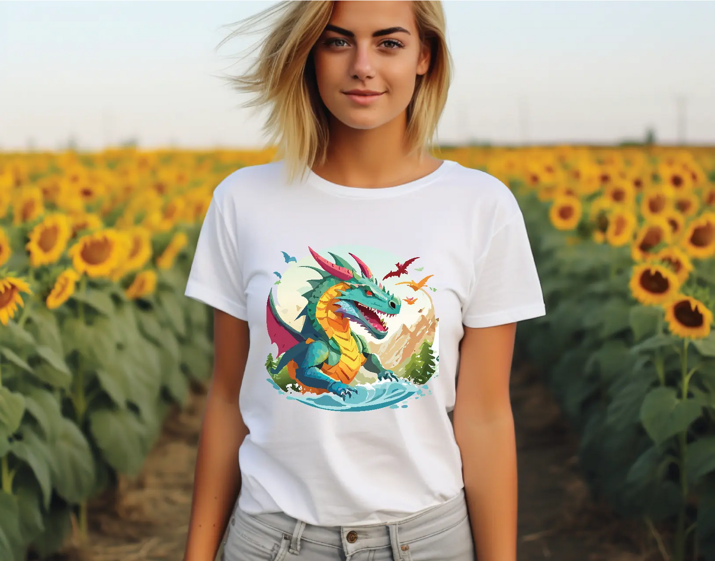 Dragon Graphic Unisex 100 Cotton Staple Tee 26