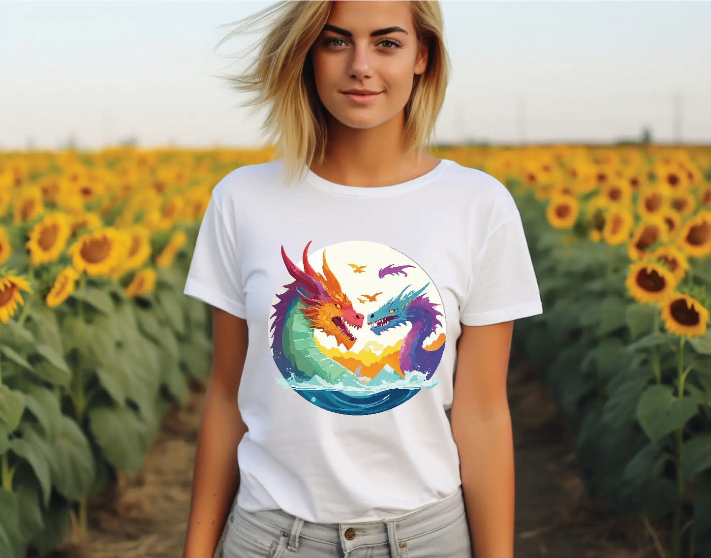 Dragon Graphic Unisex 100 Cotton Staple Tee 20