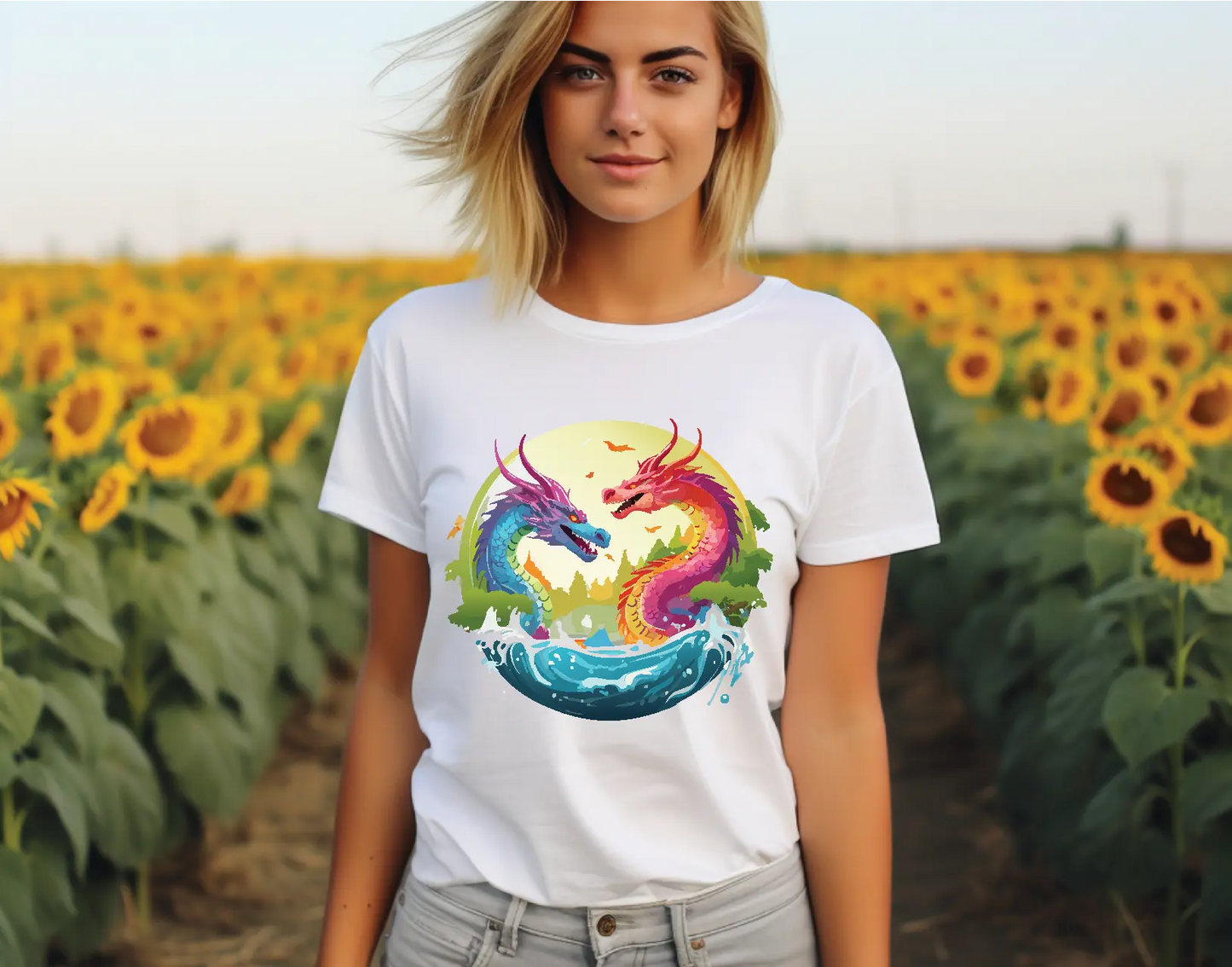 Dragon Graphic Unisex 100 Cotton Staple Tee 19