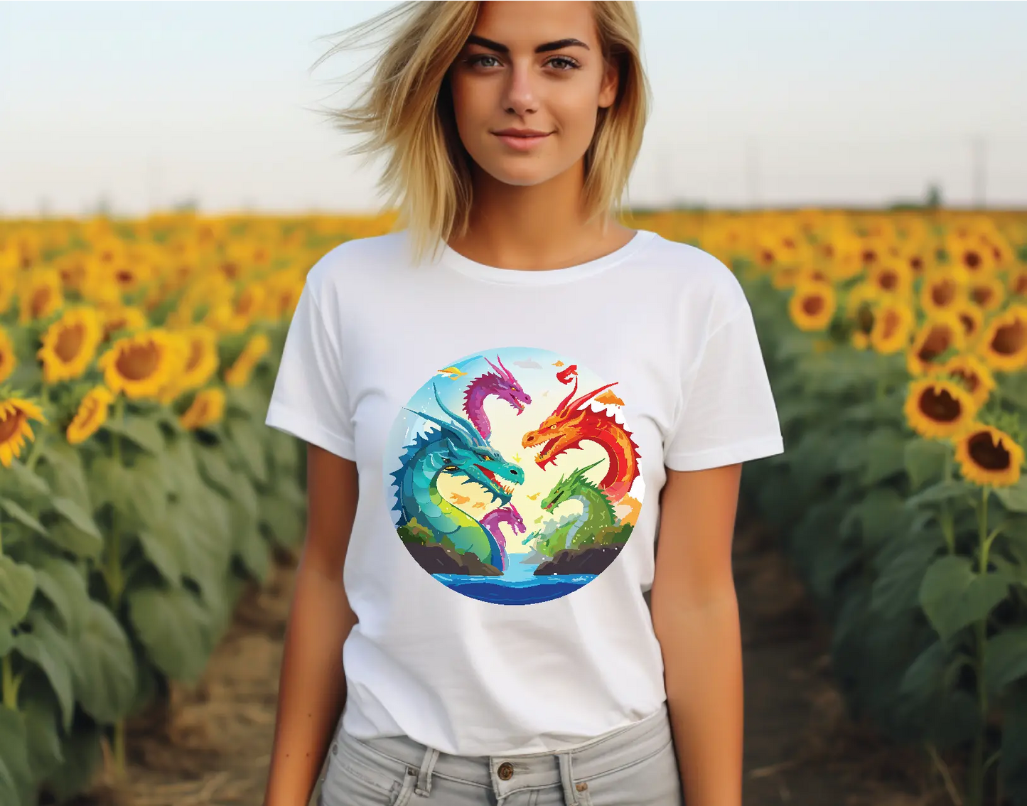Dragon Graphic Unisex 100 Cotton Staple Tee 15