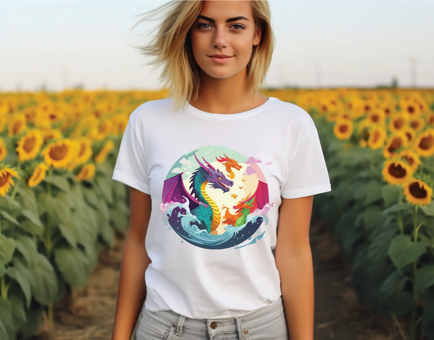 Dragon Graphic Unisex 100 Cotton Staple Tee 14