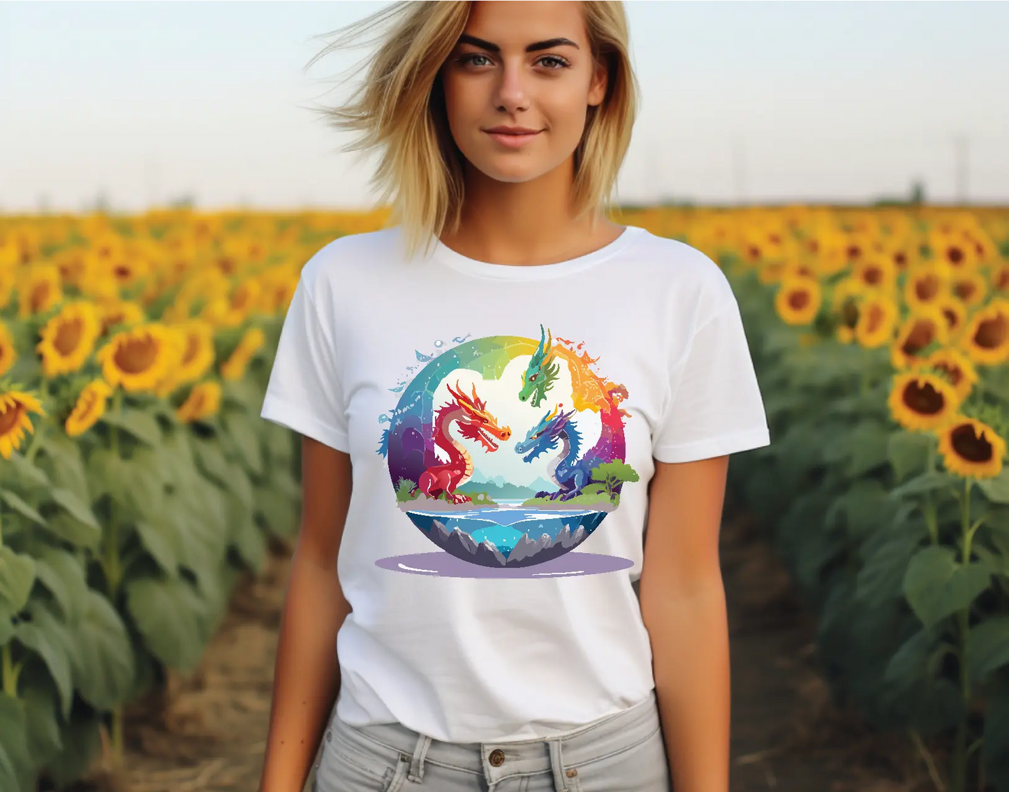 Dragon Graphic Unisex 100 Cotton Staple Tee 21