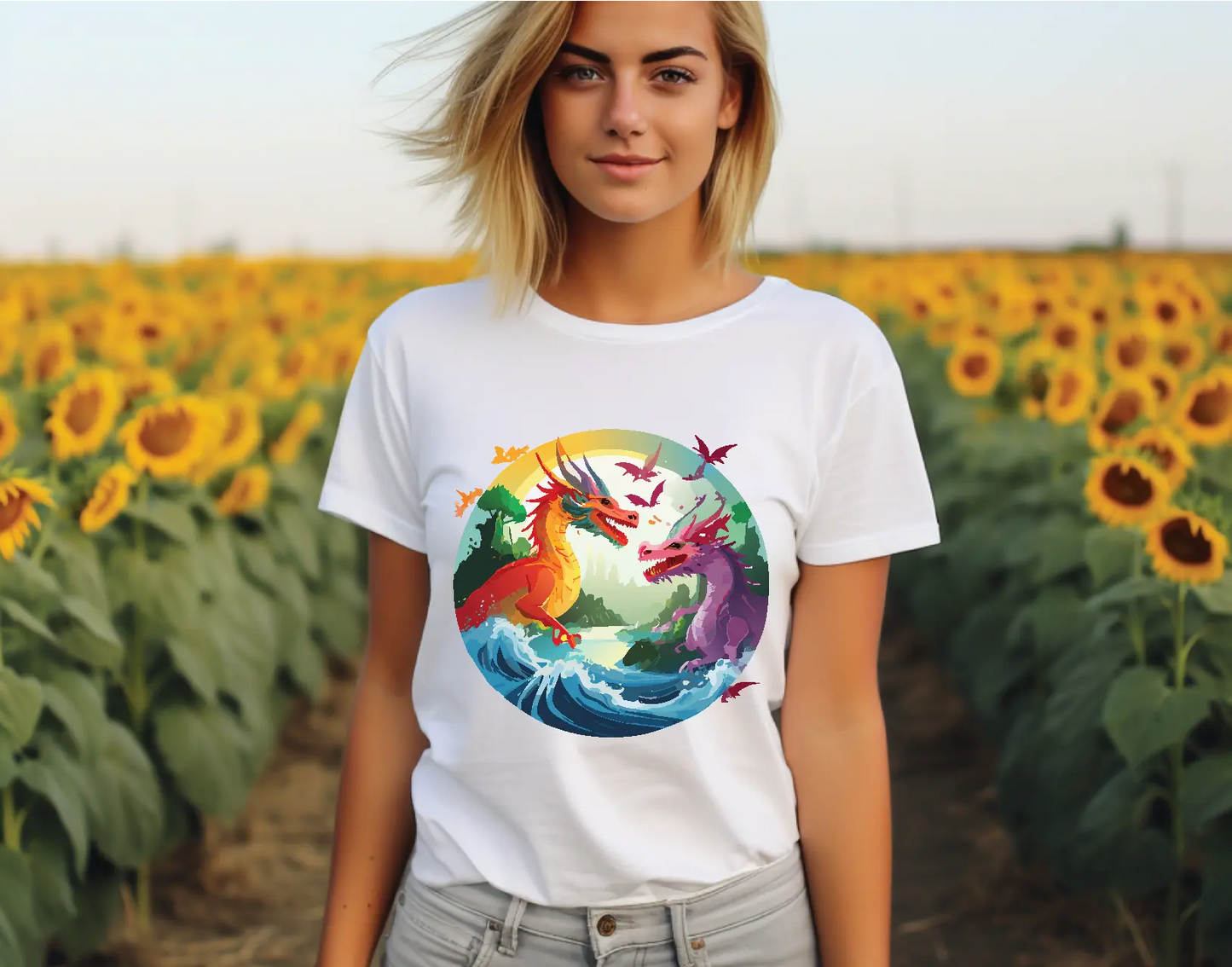 Dragon Graphic Unisex 100 Cotton Staple Tee 16