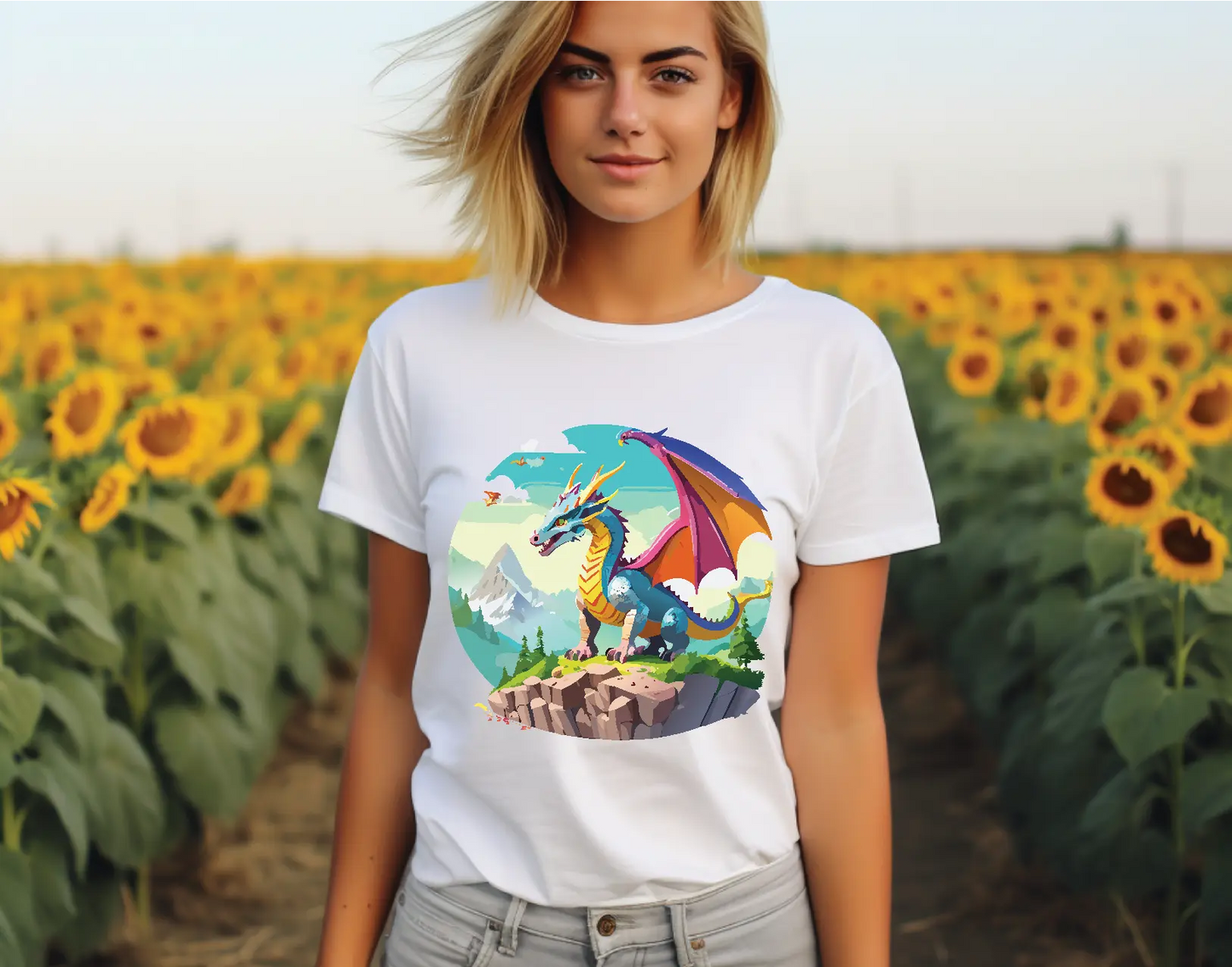 Dragon Graphic Unisex 100 Cotton Staple Tee 32