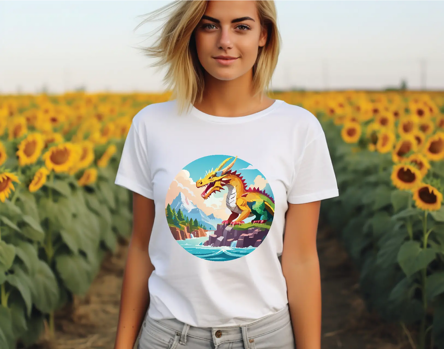 Dragon Graphic Unisex 100 Cotton Staple Tee 31