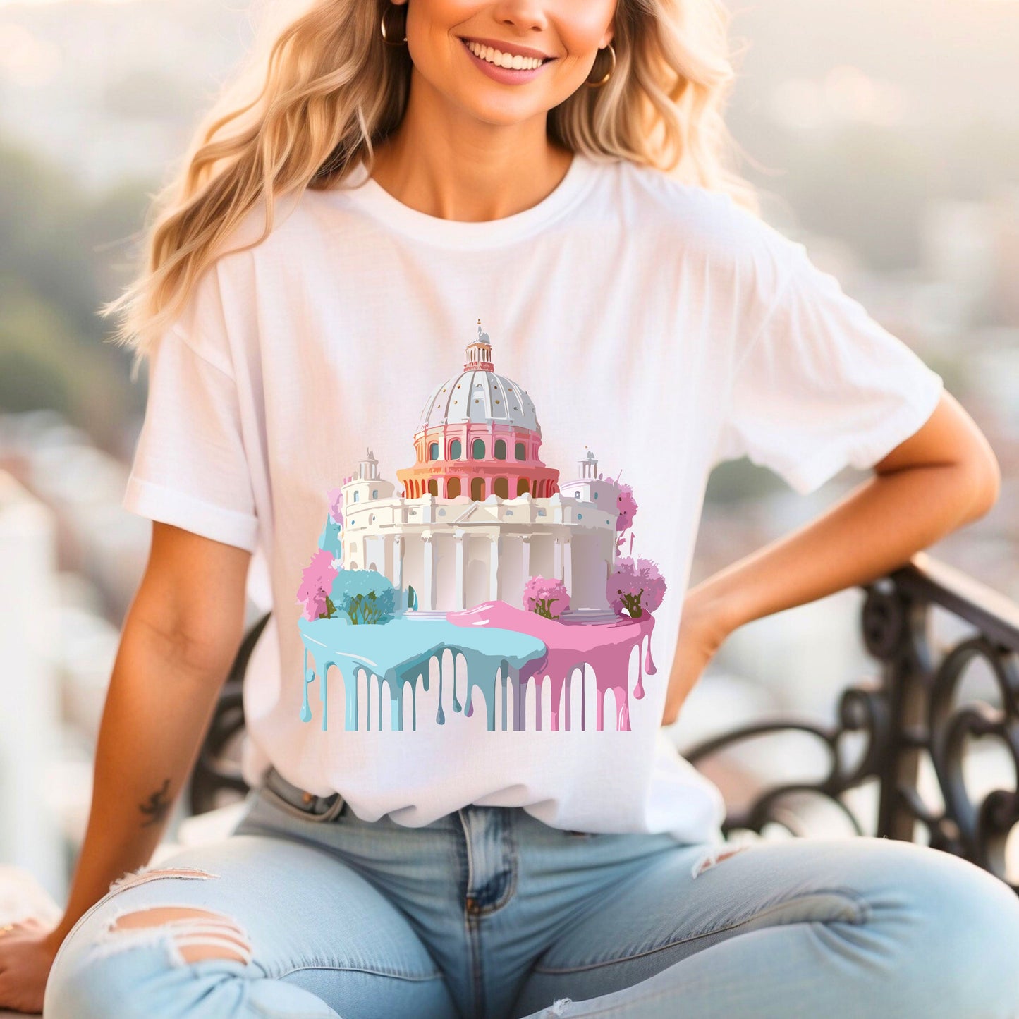Unisex Graphic Tee With Rome Artwork By Adelpha Vintage Inspired Short Sleeve Shirt