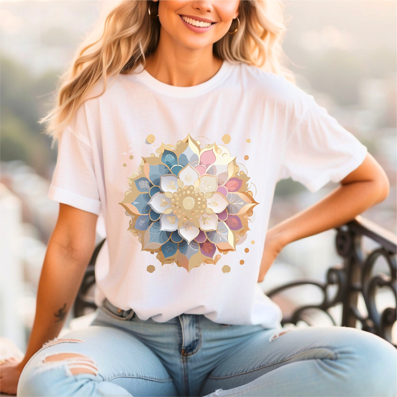 Mandala Graphic Tee For Men And Women By Adelpha Unisex Short Sleeve Art Design Shirt