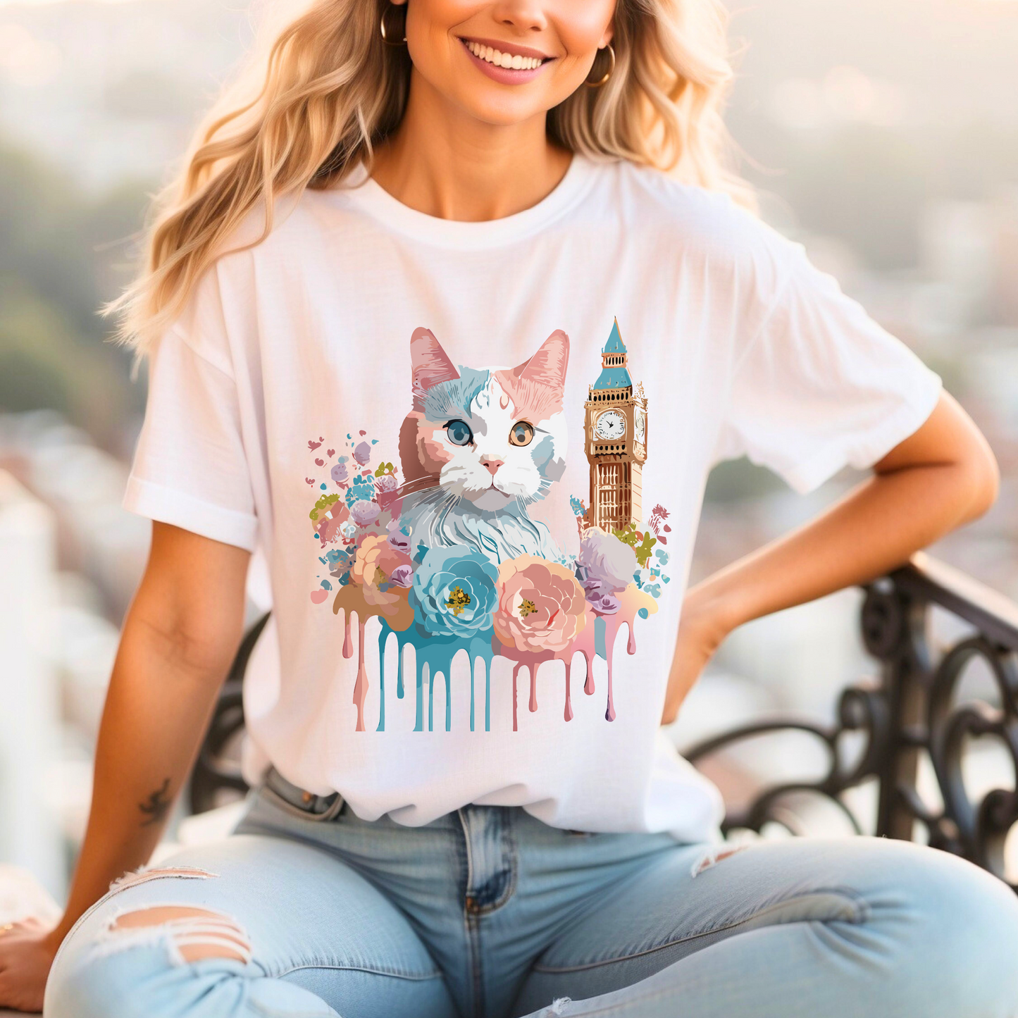 Unisex Cat Graphic Tee With Short Sleeve Vintage Inspired Art Adelpha