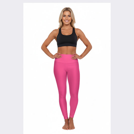 High-Waist Wild Raspberry Yoga Leggings Women's Seamless Poly-Span Stretchy Hot Pink Performance Leggings